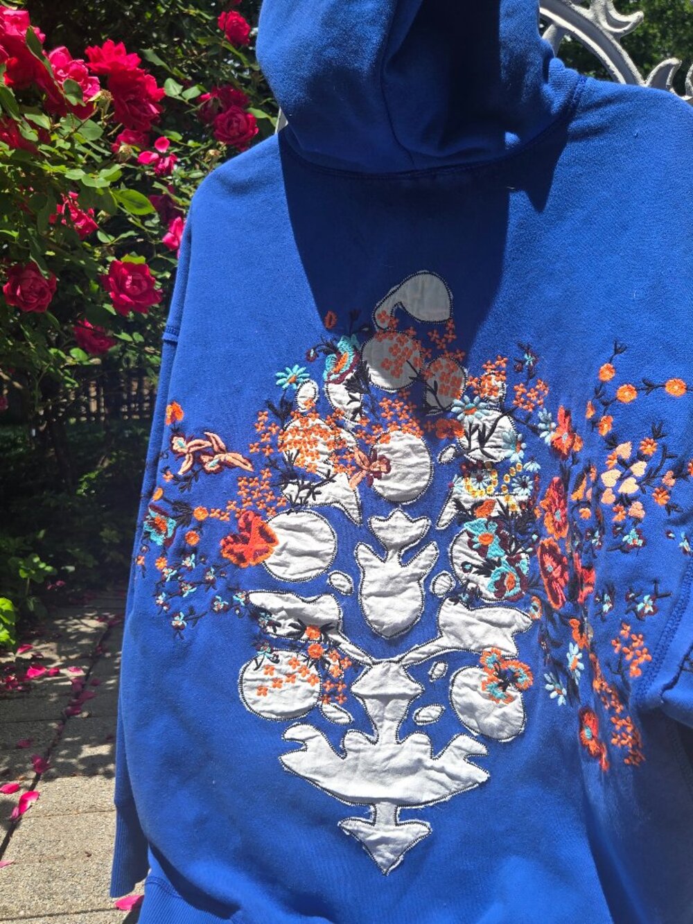 Sold out Free people at my best embroidered hoodie in stellar blueXS - Picture 14 of 17